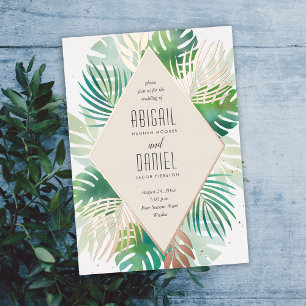 Modern Tropical Botanical Palm Island Wedding