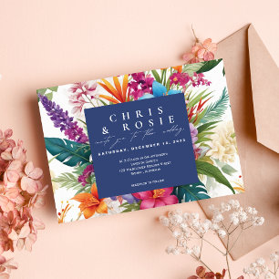 Modern Tropical Colourful Fall wedding invitation