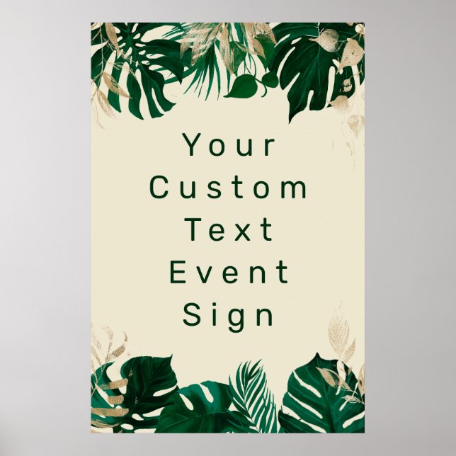 Modern Tropical Custom Text Large Wedding Sign (Front)