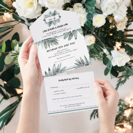 Modern Tropical Elegance All In One Invitation