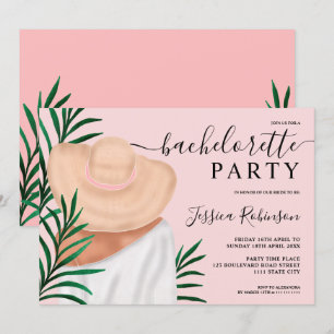 Modern tropical fashion illustration bachelorette invitation