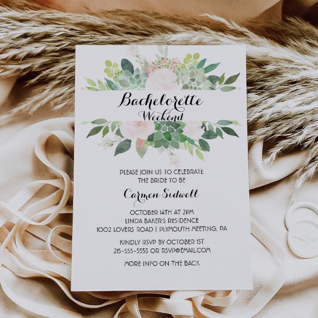 Modern Tropical Floral Bachelorette Invitation (Creator Uploaded)