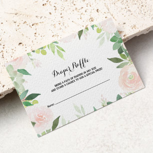 Modern Tropical Floral Diaper Raffle Enclosure Card