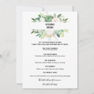 Modern Tropical Floral Kissing Menu
