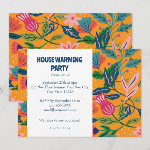 Modern Tropical Floral Pattern Invitation