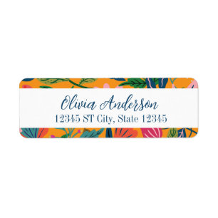Modern Tropical Floral Pattern Return Address Label