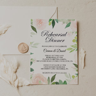 Modern Tropical Floral Rehearsal Dinner Invitation