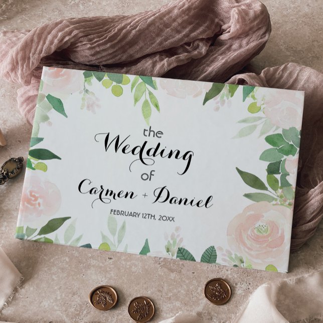Modern Tropical Floral Wedding Guest Book (Creator Uploaded)