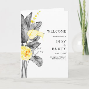 Modern Tropical Folded Wedding Program