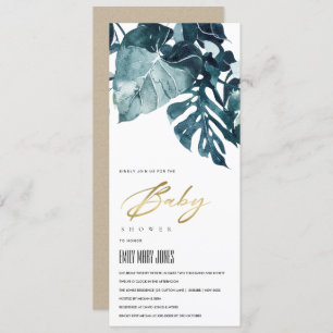MODERN TROPICAL FOLIAGE MONSTERA BABY SHOWER  INVITATION