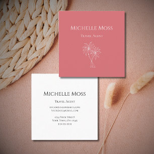 Modern Tropical Foliage Palm Trees Botanical Square Business Card