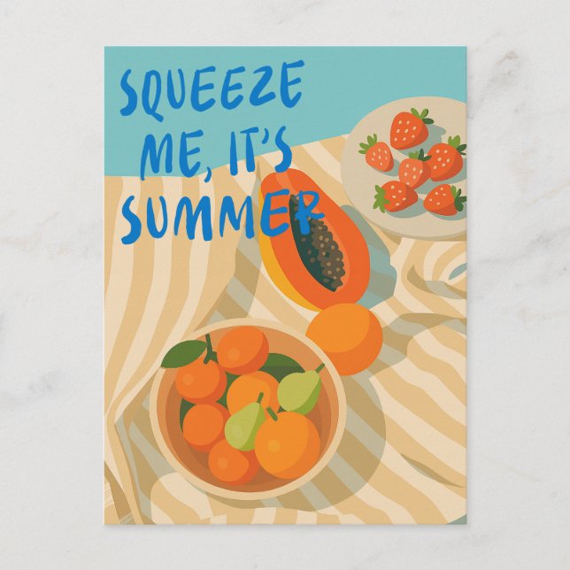 Modern Tropical Fruit Summer Postcard (Front)
