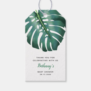 Modern Tropical Greenery Baby Shower Gift Tags