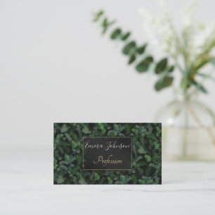 Modern Tropical Greenery Black Green Foliage  Business Card
