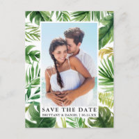 Modern Tropical Greenery Photo Save The Date