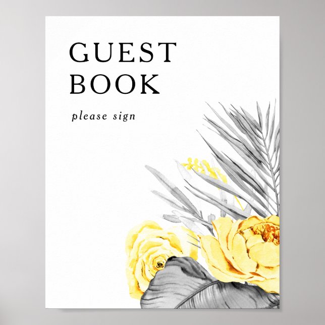 Modern Tropical Guest Book Sign (Front)