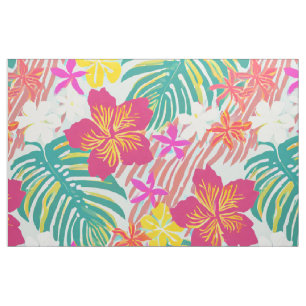 Modern tropical hawaiian aloha pattern fabric