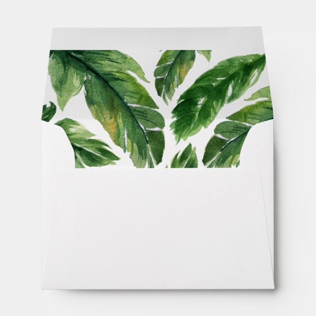Modern tropical leaf botanical. envelope (Back (Bottom))