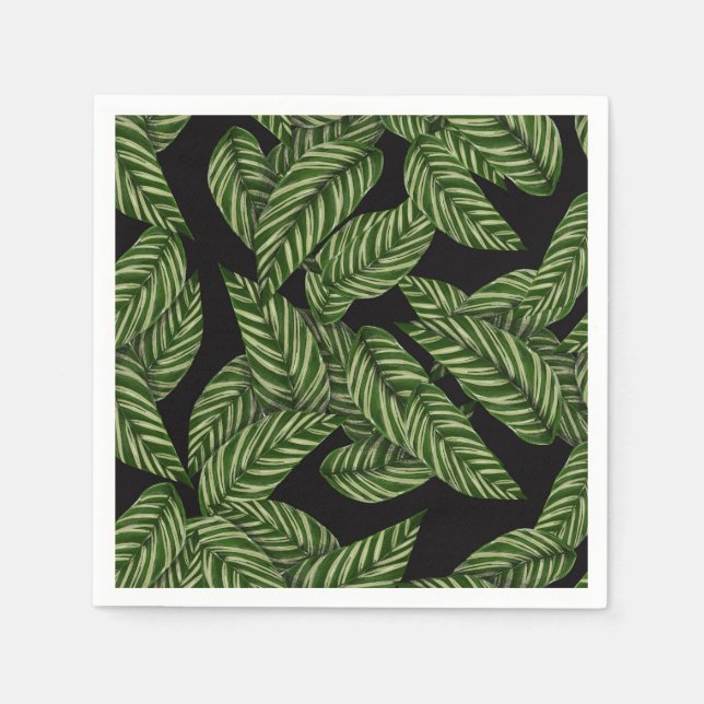 Modern Tropical Leaves Napkin (Front)