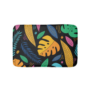 Modern tropical leaves: seamless background. bath mat
