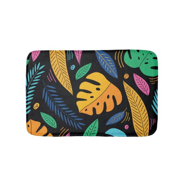 Modern tropical leaves: seamless background. bath mat (Front)