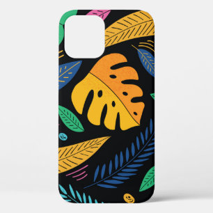 Modern tropical leaves: seamless background. iPhone 12 case