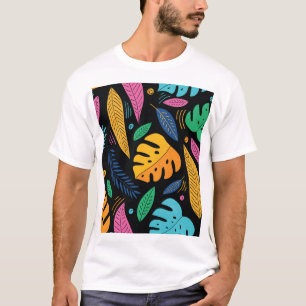 Modern tropical leaves: seamless background. T-Shirt