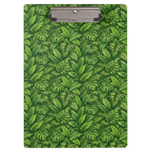 Modern Tropical Leaves Seamless Pattern Clipboard