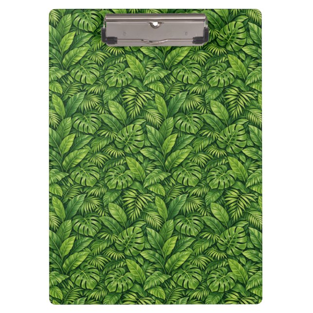 Modern Tropical Leaves Seamless Pattern Clipboard (Front)