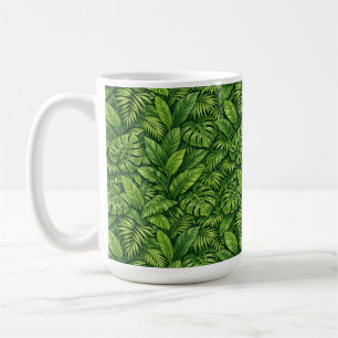 Modern Tropical Leaves Seamless Pattern Coffee Mug