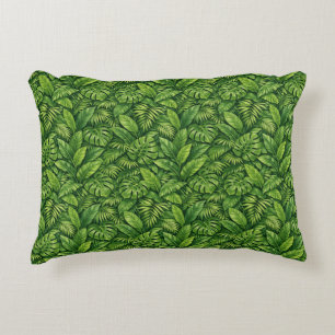 Modern Tropical Leaves Seamless Pattern Decorative Cushion