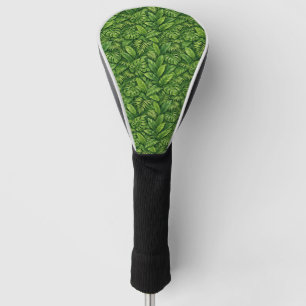 Modern Tropical Leaves Seamless Pattern Golf Head Cover