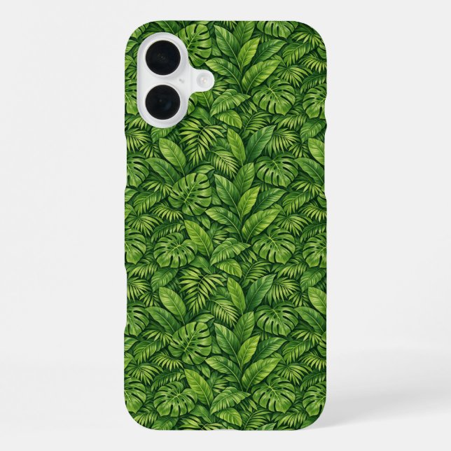 Modern Tropical Leaves Seamless Pattern iPhone Case (Back)