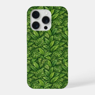 Modern Tropical Leaves Seamless Pattern iPhone 15 Pro Case