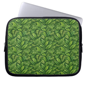 Modern Tropical Leaves Seamless Pattern Laptop Sleeve