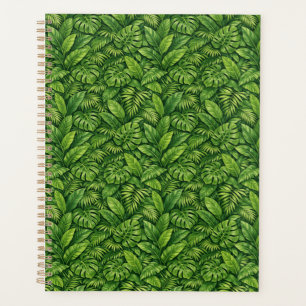 Modern Tropical Leaves Seamless Pattern Planner