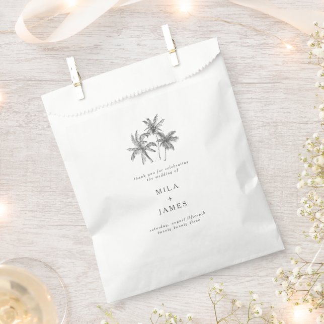  Modern Tropical Minimalist Custom Wedding  Favour Bag (Clipped)