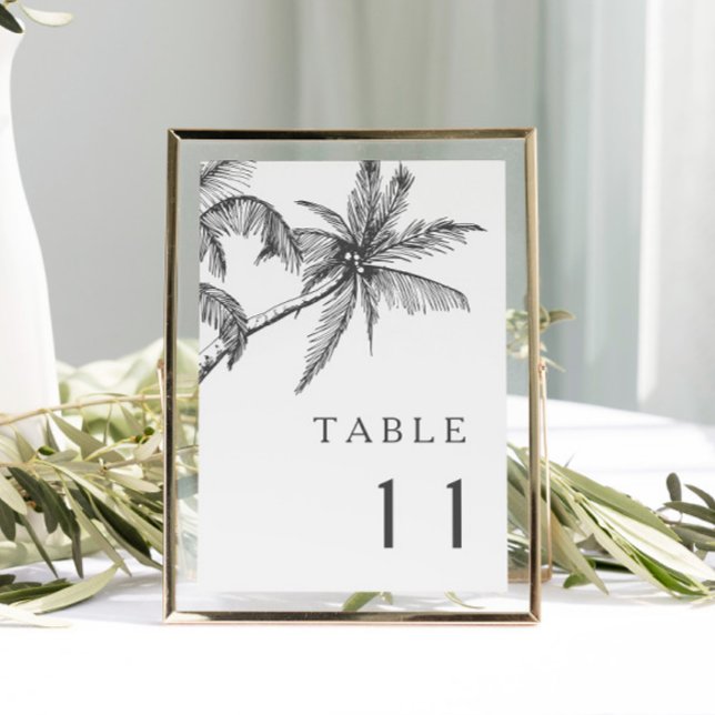 Modern Tropical Minimalist Wedding Table Number (Creator Uploaded)