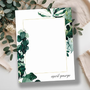 MODERN TROPICAL MONSTERA FOLIAGE GREEN FRAME CARD