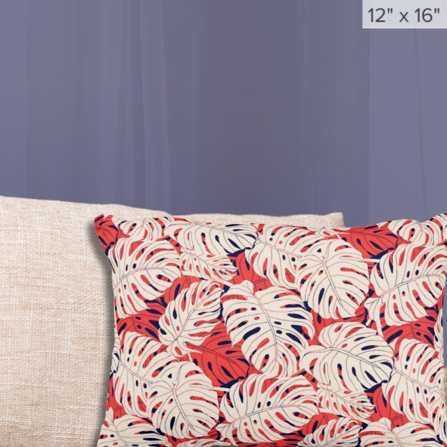 Modern Tropical Monstera Pattern Decorative Cushion (Creator Uploaded)