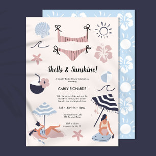 Modern Tropical Ocean Bridal Shower Invitation