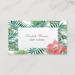 Modern Tropical Palm Hawaiian Hibiskus Business Card