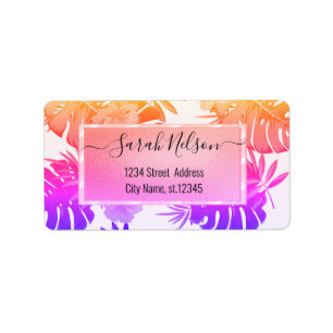 Modern Tropical Palm, Hibiscus Label