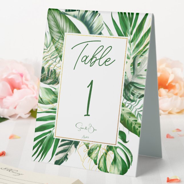 Modern Tropical Palm Leaf Gold Frame Wedding  (In SItu (Wedding))