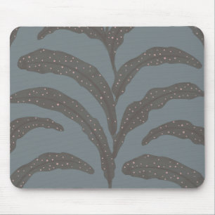 Modern Tropical Palm Leaf Pattern Charcoal Blush  Mouse Pad