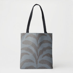 Modern Tropical Palm Leaf Pattern Charcoal Blush Tote Bag
