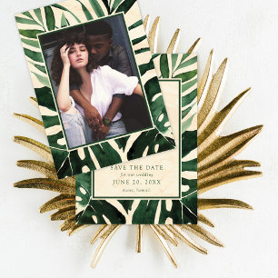 Modern Tropical Palm Photo Save The Date