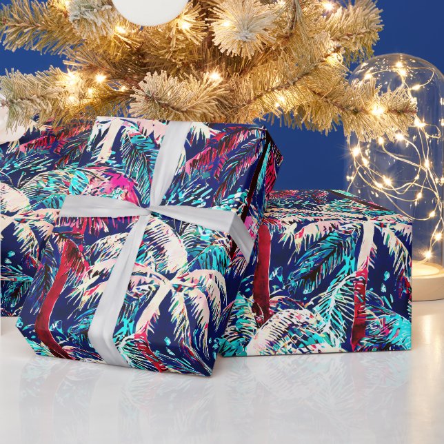 Modern Tropical palm tree abstract Wrapping Paper (Holidays)