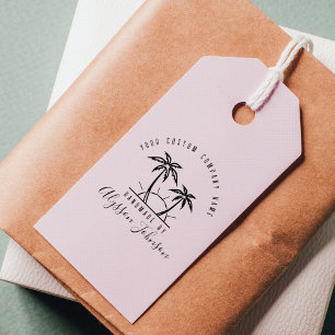 Modern Tropical Palm Tree Custom Name Handmade Rubber Stamp