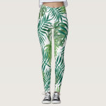 Modern tropical palm tree leaves leggings<br><div class="desc">Modern tropical palm tree leaves legging.</div>